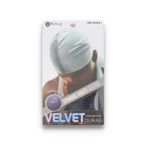 King J Premium Velvet Durag Silver