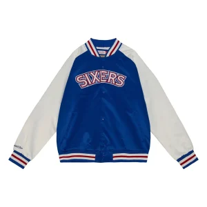 Primetime Light Weight Satin Jacket Philadelphia 76ers