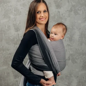 Herringbone Weave bæresjal , 100% bomull, OMBRE GRÅ