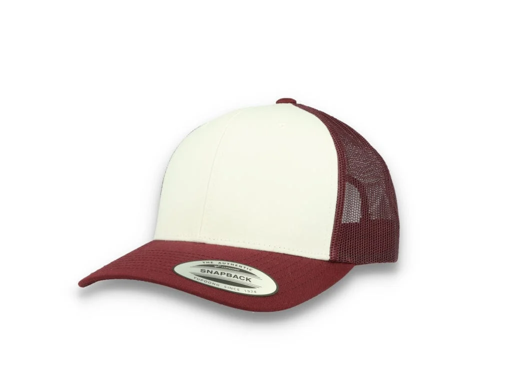 Maroon/White Trucker Cap White Front/Maroon Mesh Retro - Yupoong 6606CF