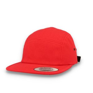 Red 5-Panel Classic Jockey Cap - Yupoong 7005