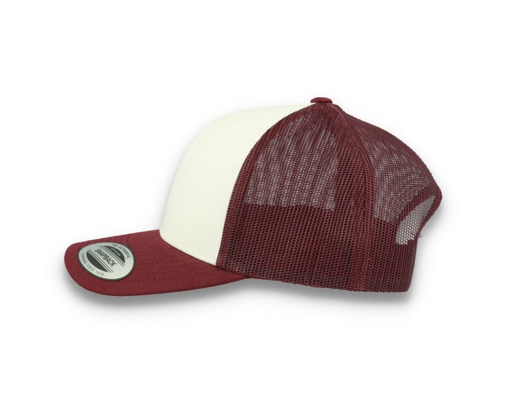 Maroon/White Trucker Cap White Front/Maroon Mesh Retro - Yupoong 6606CF - Image 8