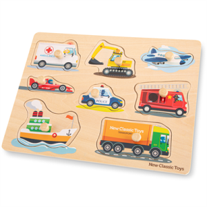 Puslespill i tre, transport – New classic toys